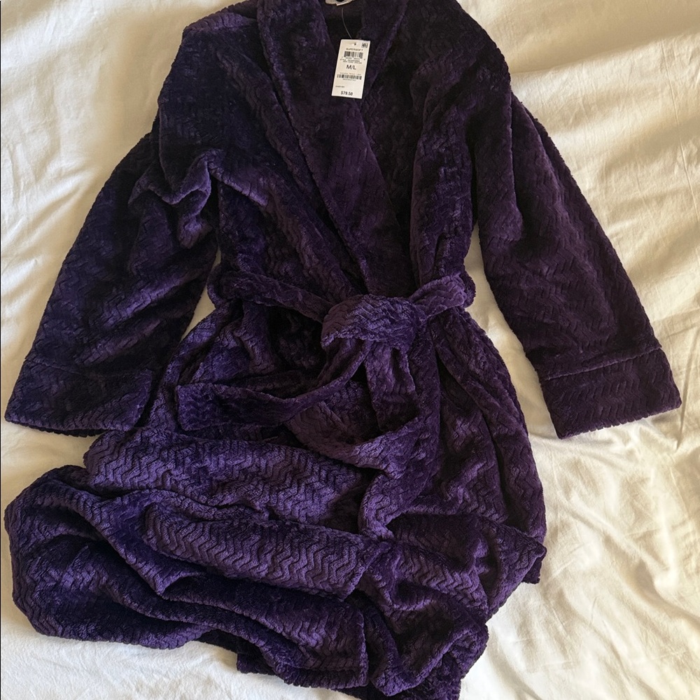Charter club Intimates Luxurious SuperSoft Purple Women's Robe R13C